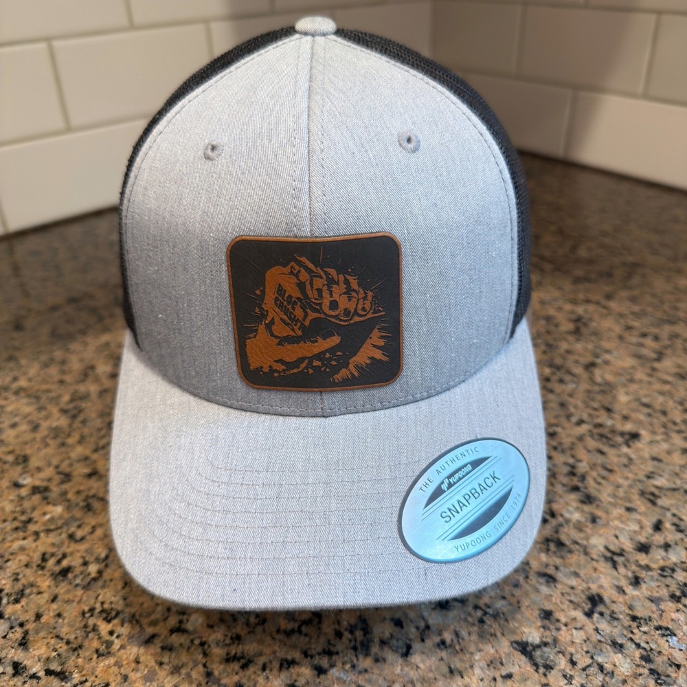 Bloc Crush Yupoong Classics Snapback Trucker Hat Grey Black New